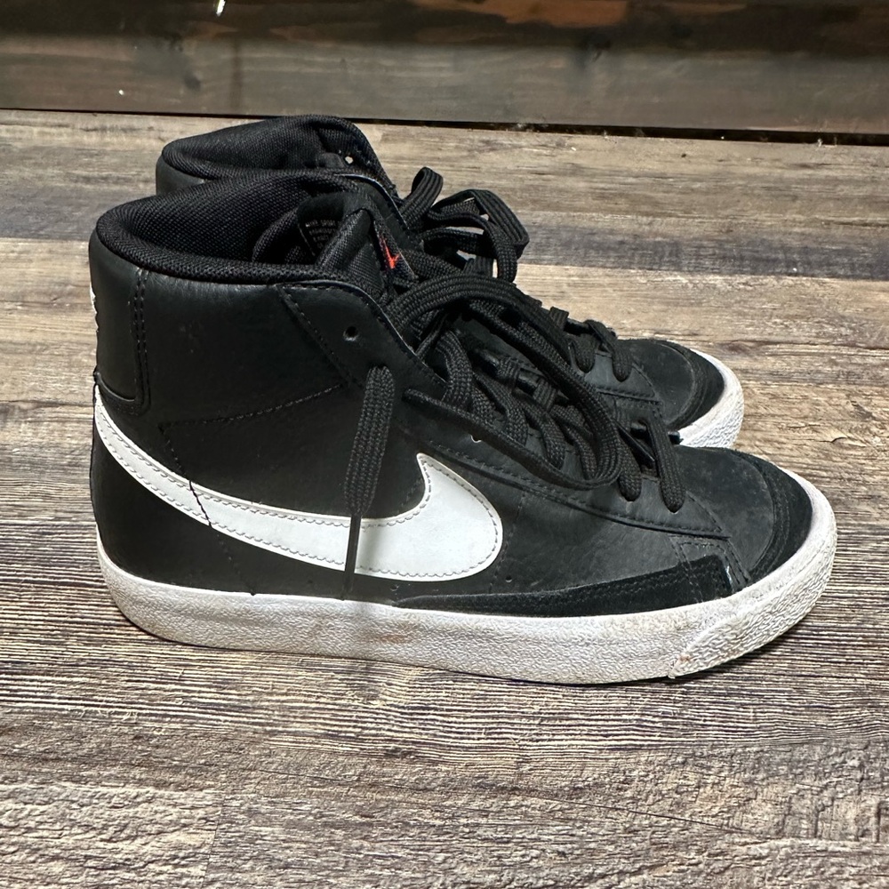 Nike Black and White High-Top Kids Sneakers